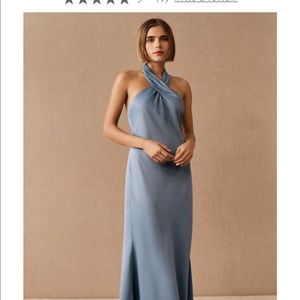 BHLDN Ruby Satin Charmeuse Dress Dusty blue